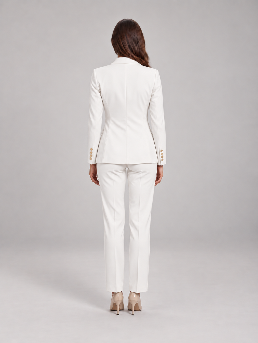 Vivienne - Lichtblauw dames broekpak met blazer voor kantoor