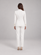 Vivienne - Lichtblauw dames broekpak met blazer voor kantoor