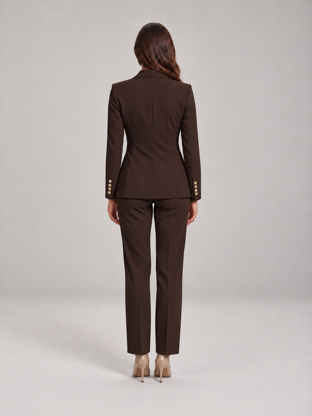 Vivienne - Lichtblauw dames broekpak met blazer voor kantoor