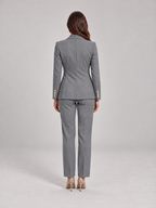 Vivienne - Lichtblauw dames broekpak met blazer voor kantoor