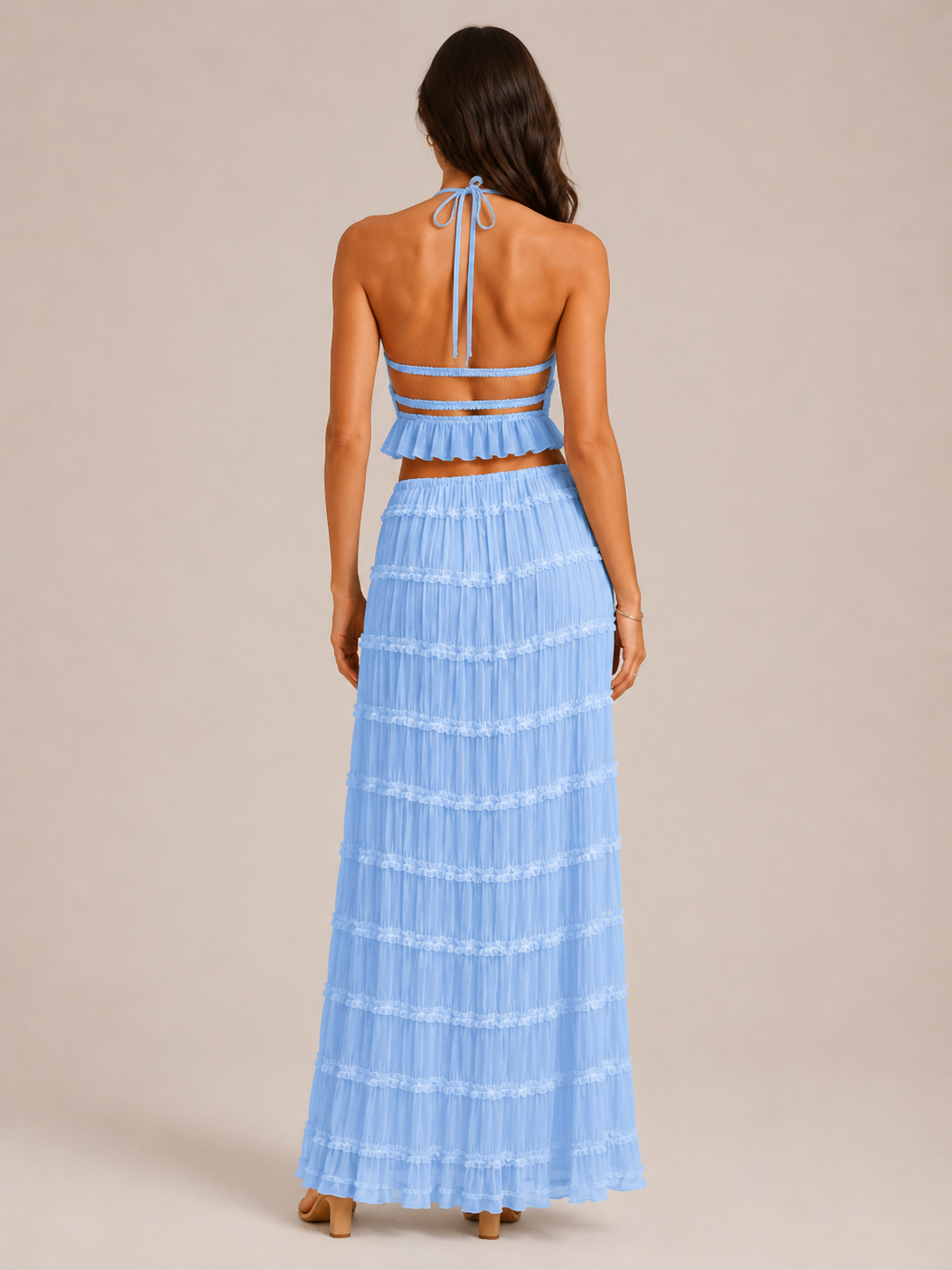 Quinara - 2-Delige Haltertop En Lange Rok Set