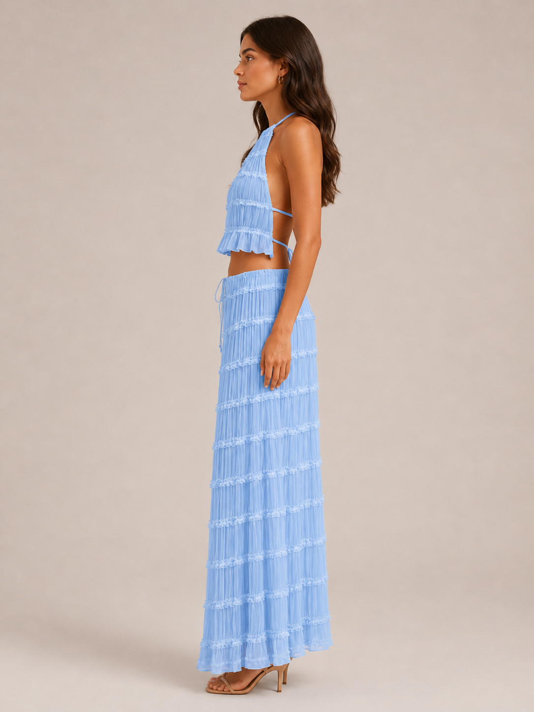 Quinara - 2-Delige Haltertop En Lange Rok Set
