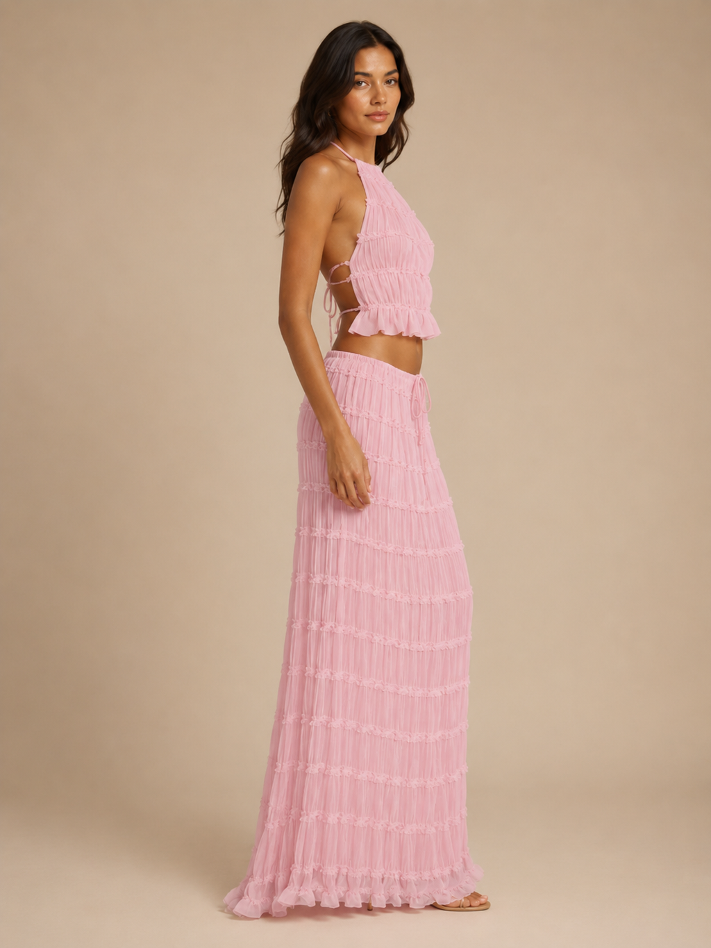 Quinara - 2-Delige Haltertop En Lange Rok Set