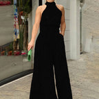 QIANA™ - Elegante Brede Pijpen Halsband Mouwloze Zomer Jumpsuit