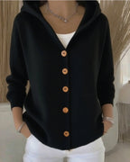 Darienne™ | Gebreide Cardigan met Kap en Knopen