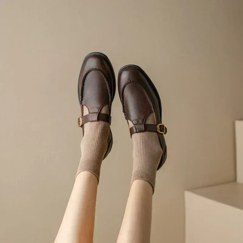 Nancy | Retro-geïnspireerde Leren Schoenen