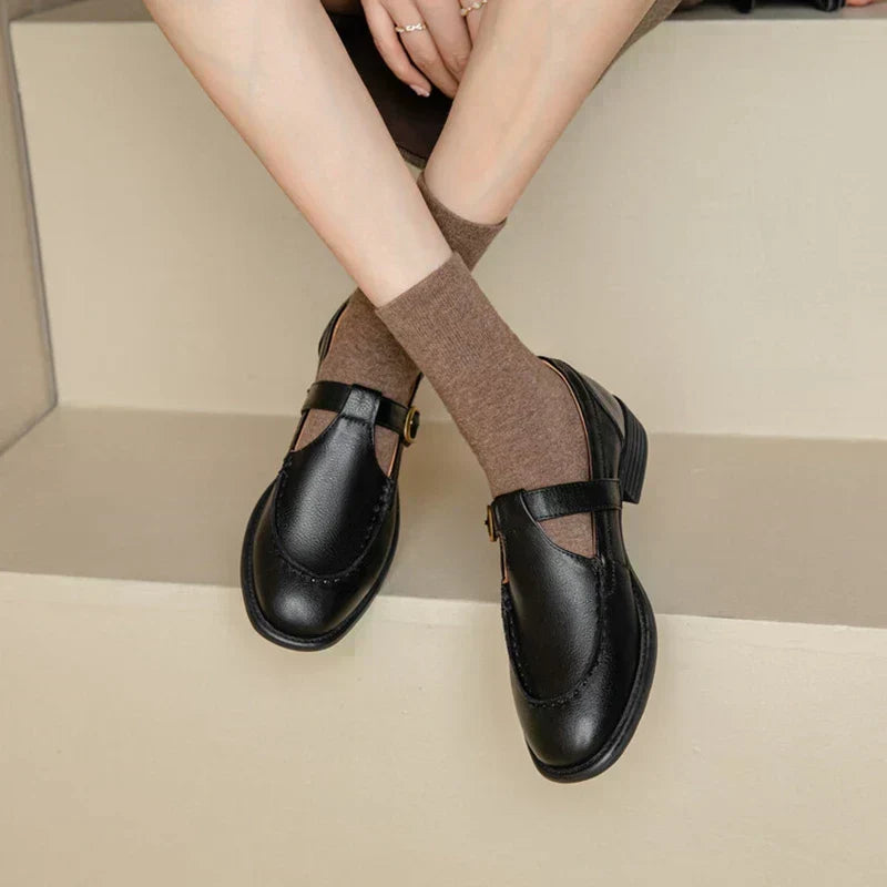 Nancy | Retro-geïnspireerde Leren Schoenen
