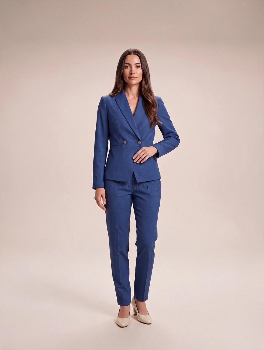 Ilaria - Dames pak met getailleerde blazer en rechte broek voor kantoor