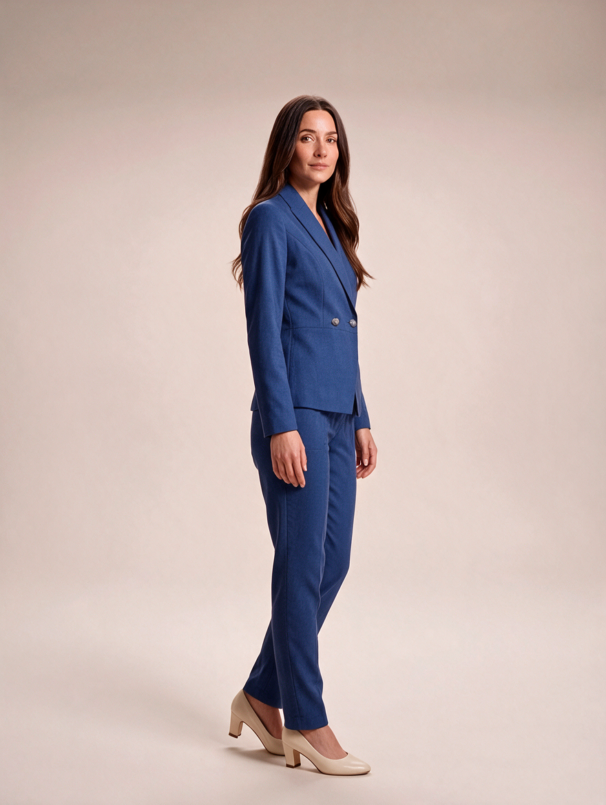 Ilaria - Dames pak met getailleerde blazer en rechte broek voor kantoor
