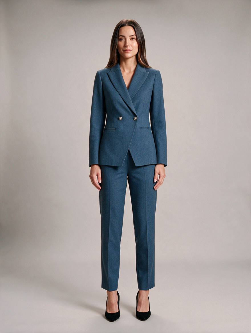 Ilaria - Dames pak met getailleerde blazer en rechte broek voor kantoor