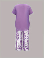Arvessa | Casual Bladprint Twee Delige Set