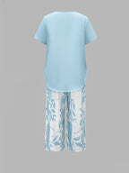 Arvessa | Casual Bladprint Twee Delige Set