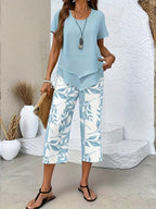 Arvessa | Casual Bladprint Twee Delige Set