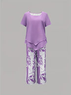 Arvessa | Casual Bladprint Twee Delige Set