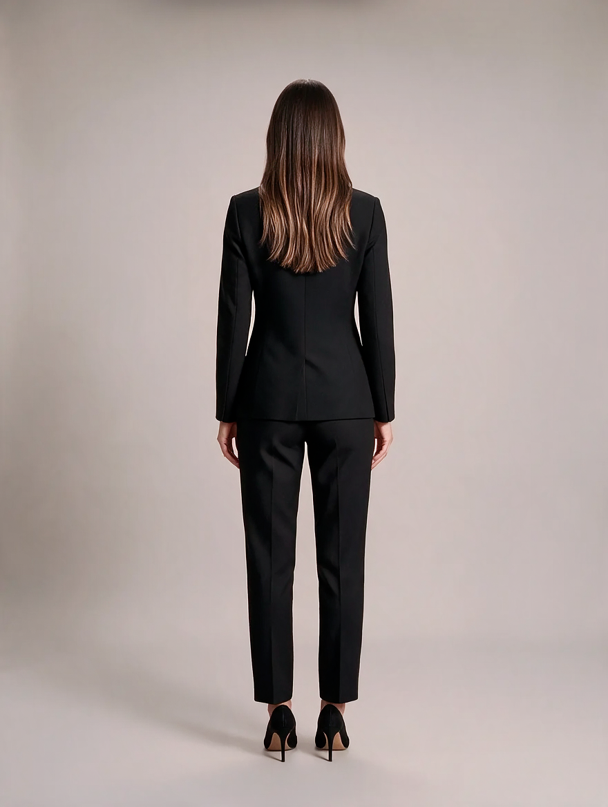 Ilaria - Dames pak met getailleerde blazer en rechte broek voor kantoor