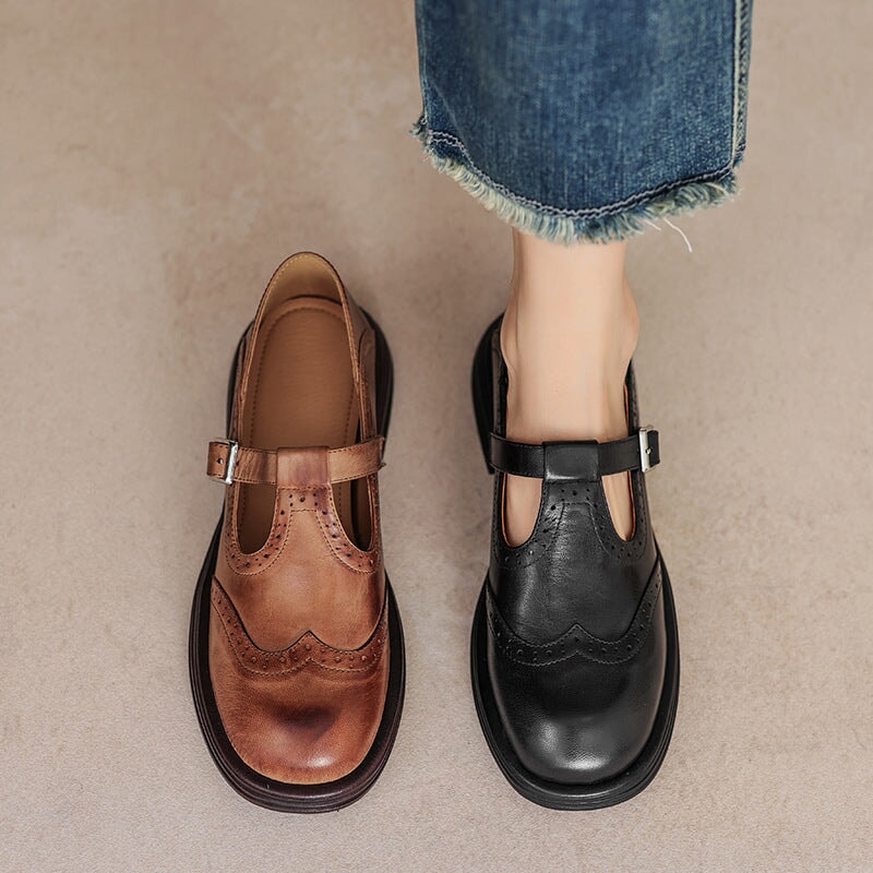 Elvara | Elegante Leren Mary Jane