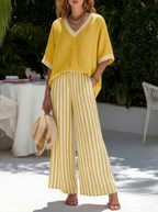 Audrey | Elegante Casual Gestreepte Set