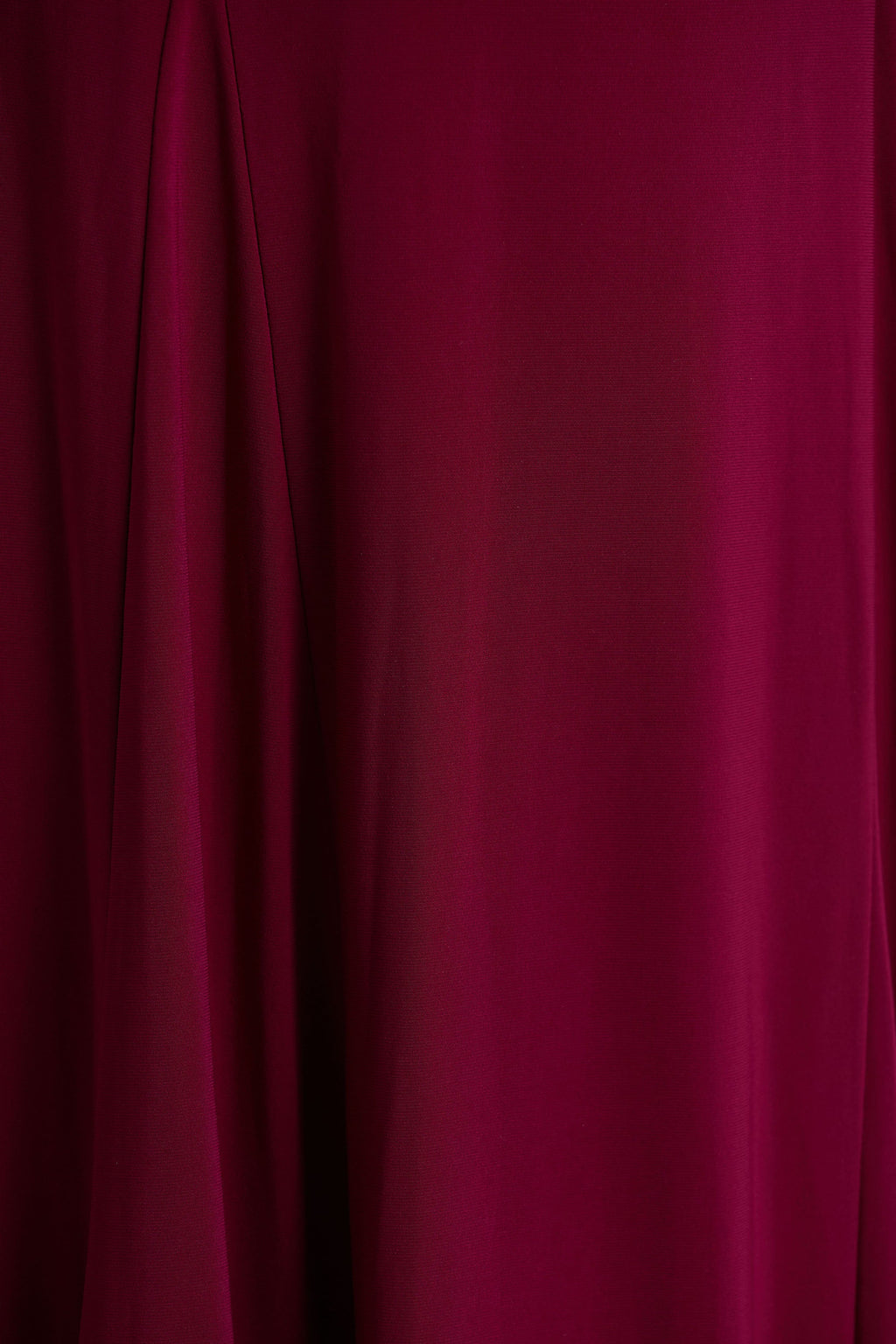 Cilla | Bordeaux Bardot Nek Maxi Jurk Met Gerimpeld Details