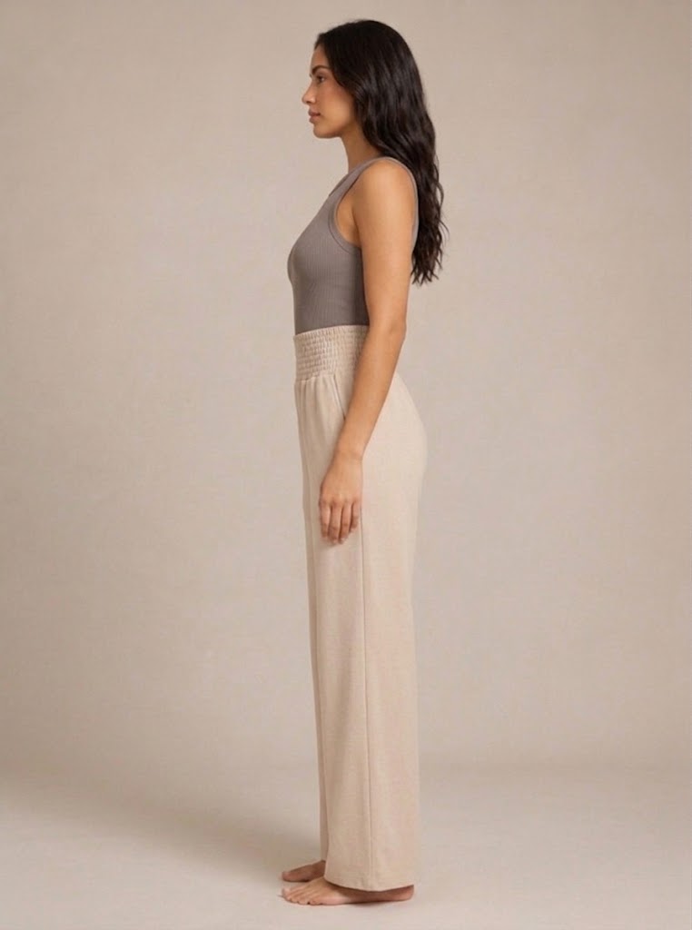 Pravina - Dames comfortbroek met stretch en brede tailleband