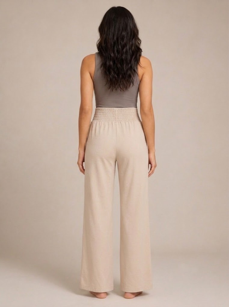 Pravina - Dames comfortbroek met stretch en brede tailleband